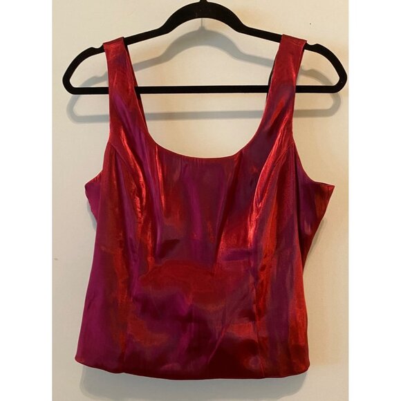 Red Satin Blazer & Tank Set Dressbarn Collection Size 10 - Picture 3 of 15